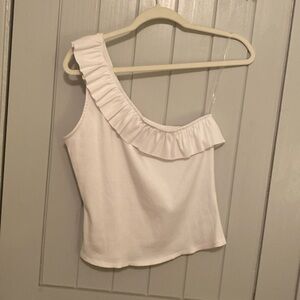 Jun & Ivy one shoulder ruffled tank